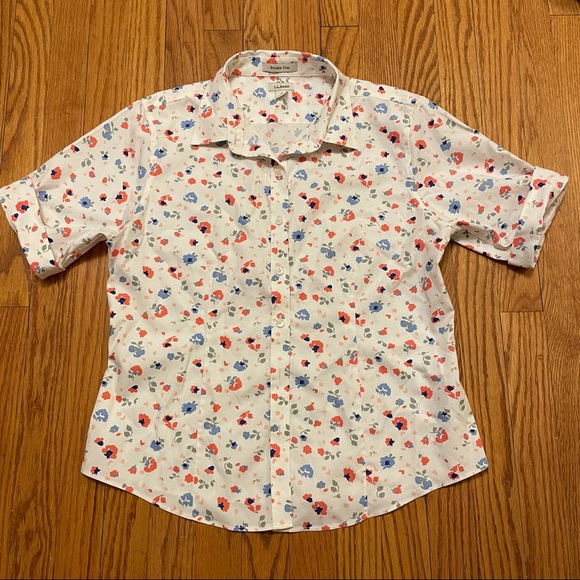 LL Bean Wrinkle-free Floral Blouse - Picture 1 of 6